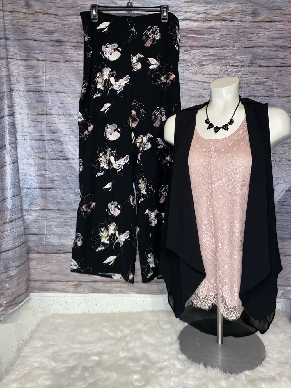 Jules & Leopold Floral Print Wide Leg Palazzo Pants
